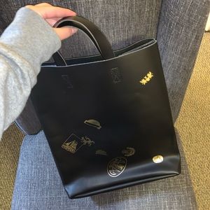 Comme Des Garçons Play Crest print leather tote
